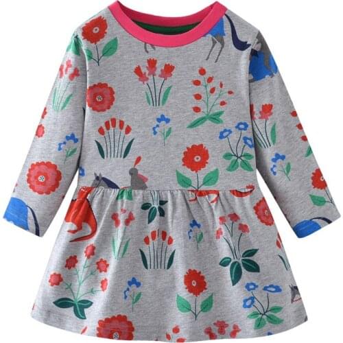Funnygame Kids Girls Long Sleeve Dress for 2-7T Baby Clothes Cotton Pockets Party Toddler Costume Autumn Spring Girls Dresses