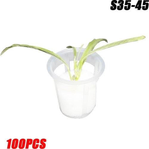 HOT 100Pcs Garden Plastic Net Cups Slotted Mesh Net Cups Planting Basket Cup Set Wide Lip Bucket Basket for Hydroponics