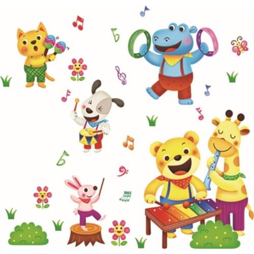 Cartoon animal world DIY wall sticker art mural living room bedroom decoration wall stickers for kids rooms Environmental PVC