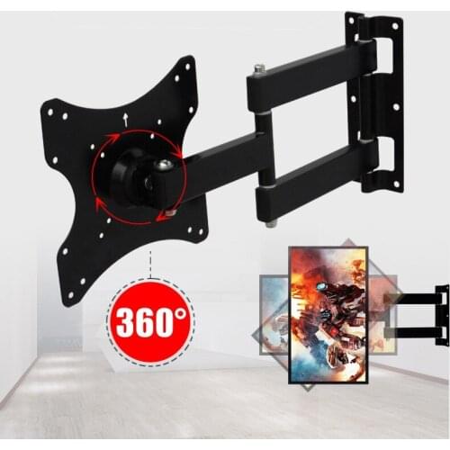17"-40" Full Motion LED LCD TV Wall Mount 360 Degree Rotation Swivel Tilting Monitor Holder Arm Brackeet EML-403X