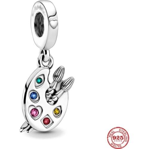 New Original European Artists Palette Dangle Charm Fit European Pandora Charms Bracelet Bangles Jewelry P247