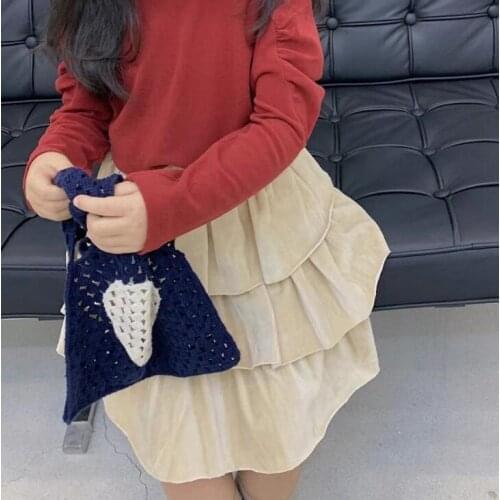 2021 new style girls velvet skirt autumn cotton fashion girls skirts 3-8 years WS222