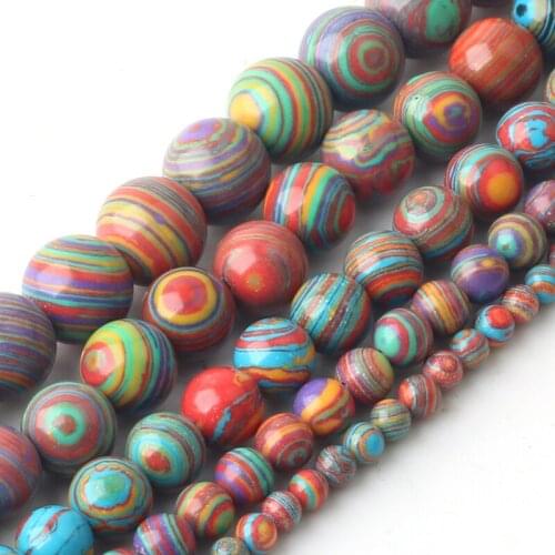 Wholesale Multicolor Malachite Natural stone Round Loose Beads 15'' Strand 4 6 8 10 12mm For Jewelry Making Diy bracelet