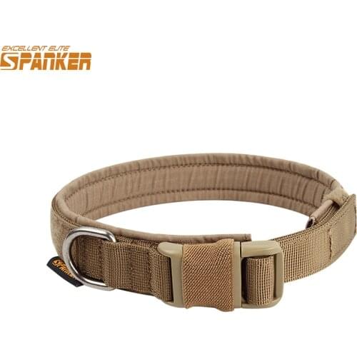 EXCELLENT ELITE SPANKER Tactical Dog Collar Adjustable Quick Release Nylon Dog Collars for Small Medium Soft Padded Dogs Collar