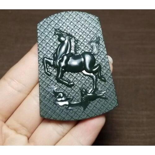 Xinjiang Hetian Sapphire Fine Ma to Success Brand Pendant hb2821