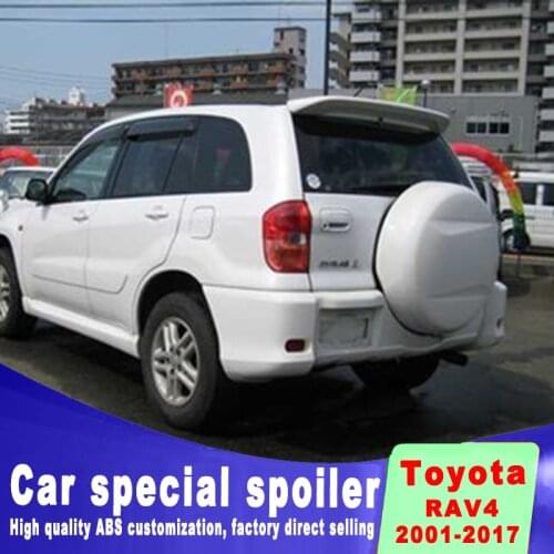 RAV4 2001-2007 style punching intsall paste installation aviation ABS plastic high-intensity spoiler rear beautification spoiler