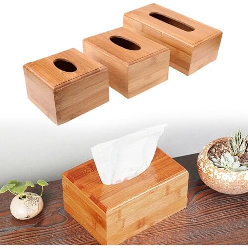 S/L Creative Bamboo Napkin Box Tissue Paper Storage Holder Kitchen Restaurant Storage Organization Eco-Friendly Household Decor