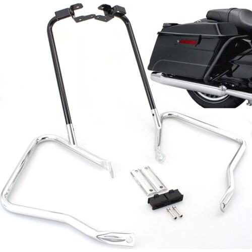 Motorcycle Saddlebag Bracket Guard W/ Support Bar For Harley Touring 14-later FLHRSE FLHRXS FLHX FLHXS FLHXSE FLTRU FLTRUSE