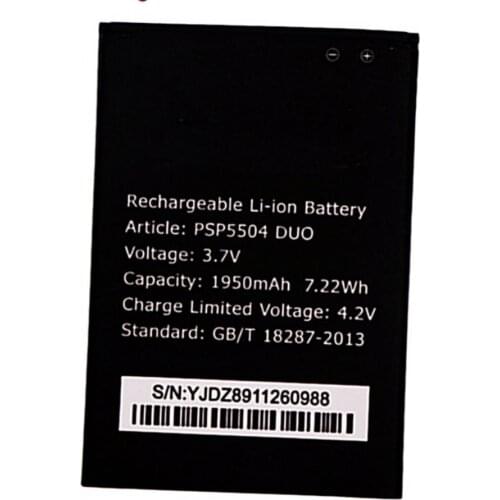 Original size replacement battery 1950mah 7.22wh 3.7v Battery For Prestigio PSP5504 DUO Smartphone batteries