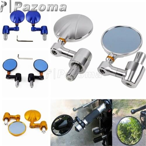 Universal 22mm 25mm Handle Motorcycle Rearview Mirror Aluminum Dirt Bike Cruisers Cafe Racer Street Motorbike Round Side Mirror