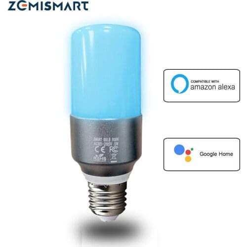 Wifi Bulb RGBW LED Candle Light Work with Alexa Echo Google Home Assistance IFTTT Voice E27 Timer Control Lamp