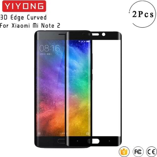 YIYONG 3D Edge Curved Glass For Xiaomi Mi Note 2 Tempered Glass On Xiomi Mi Note2 Screen Protector For Xiaomi Note 2 Glass 5.7"