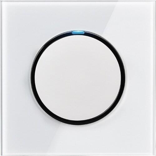 1 Gang 1 Way Random Click On / Off Wall Light Switch With LED Indicator Crystal Glass Panel