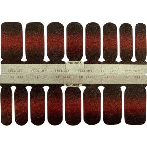 16tips Nail Stickers Glitter Gradient Color Nail Cover Full Cover Nail Polish Stickers DIY Self-adhesive Nail Polish Decoration