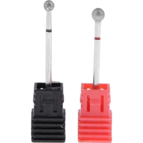 2x Cuticle Clean Nail Drill Bits 4/5MM Ball Head Electric Pedicure File Bit