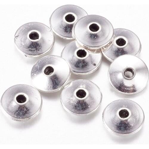 20pcs Jewelry Findings Tibetan Style Spacer Beads Disc Lead Free Antique Silver Color about 11.5mm in diameter
