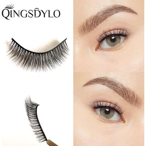 3D False Eyelashes Handmade Natural Silk Lashes Lightweight and Reusable Glamour Volume 3D Layered Effect Lashes Extension