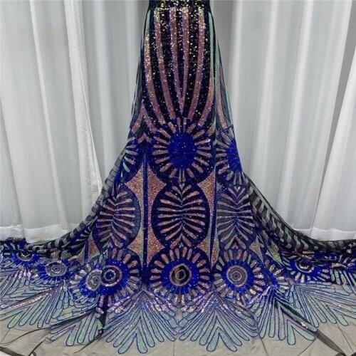 5Yards African Tulle Net Lace Fabric With Sequin Nigerian French Mesh Lace Fabric 2021 High Quality Sequins Material For Wedding