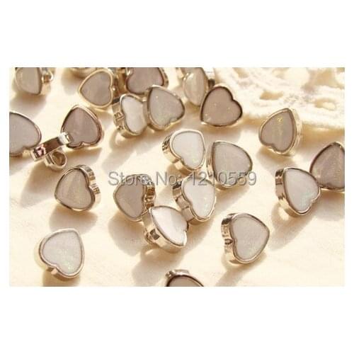 50 Pieces Upscale Heart-shaped Buttons Wholesale Monopoly DIY Craft 12.5mm