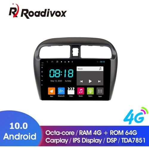 9" Android 10 RAM 4G ROM 64G for Mitsubishi Mirage Attrage 2012 Car Dvd Gps Navigation Radio Multimedia Player Stereo Head Unit