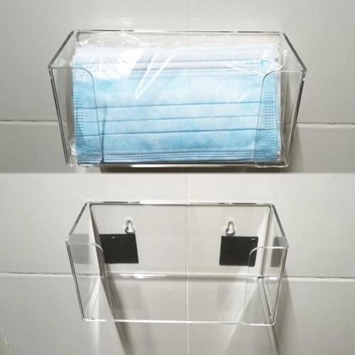 Face Cover Gloves Dispenser Wall Mount Acrylic Transparent Container Storage Box