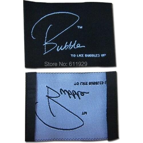 Free shipping big size woven label/tag/clothing embroidered labels/garment tags with cut and fold/collar tags 1000 pcs a lot