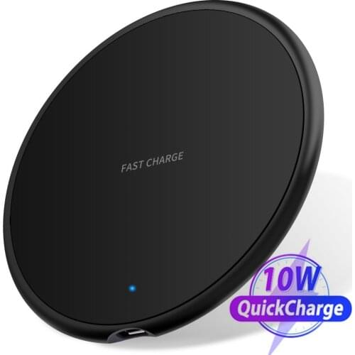 10W Qi Wireless Charger for iPhone 11 Pro XS Max XR X 8 Plus For Samsung Galaxy S10 S9/S9+ S8 Note 9 USB Fast Charging Pad