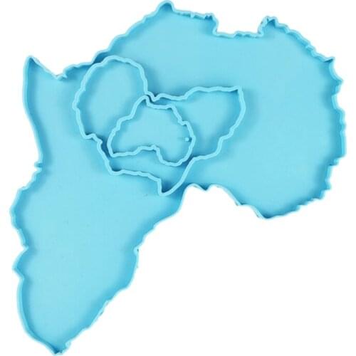Africa Map Tray Coaster Keychain Silicone Mold with Hole Keyring Pendant Handmade Valentines Day Gift Jewelry T5UF