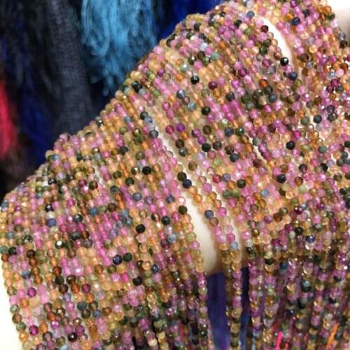 High Quality Natural Stone Tourmaline Beads Small Section Loose Beads for Jewelry Making Necklace DIY Bracelet Accessories 38cm