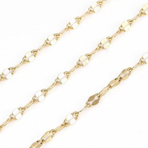 10m/roll Stainless Steel Curb Chains Soldered Golden For Fashion Necklace Bracelet Jewelry DIY Design Making Accessories