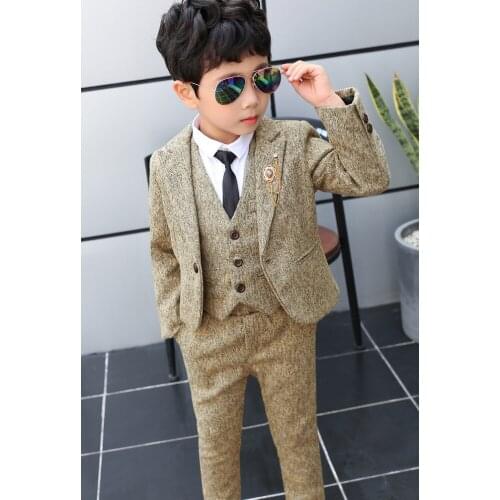 Flower Boys Wedding Suit Gentleman Kids Blazer Jacket Formal Birthday Dress School Children violin dance show Costume