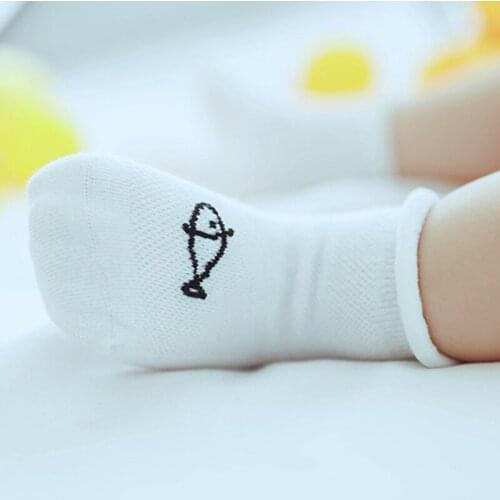 Baby Cotton short mesh Socks Newborn infant boys girl Cute white Cartoon Socks summer spring toddler children Clothing Accessory