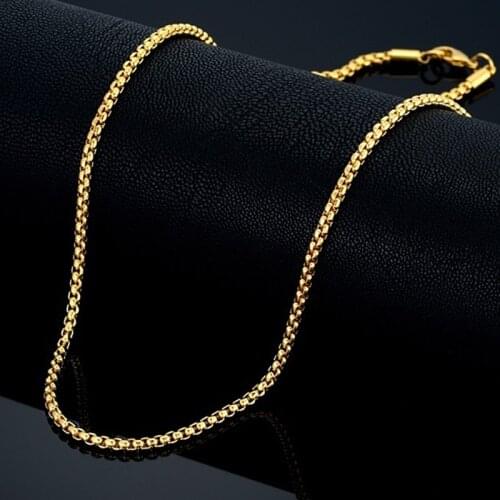 18" 22" 24" Long Necklace 3MM Wide Gold-color Punk Gold Chains for Elegant Women Chain Party Jewelry Necklaces for Women /Men