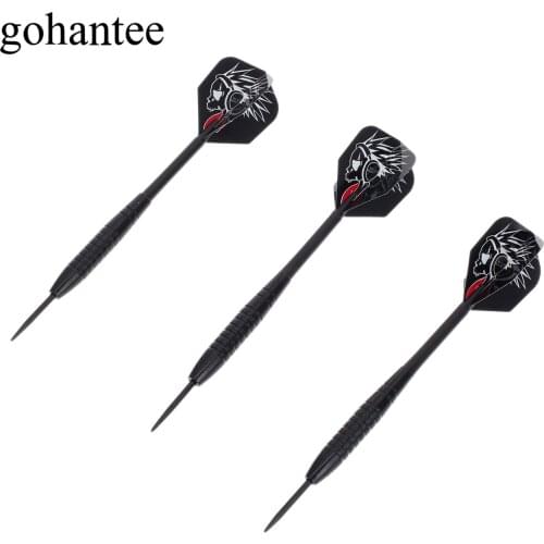 Gohantee 3pcs 22g Standard Steel Needle Tip of Darts Plastic Shaft with Nice High Quanlity Laser Reflective Dart Flights Black