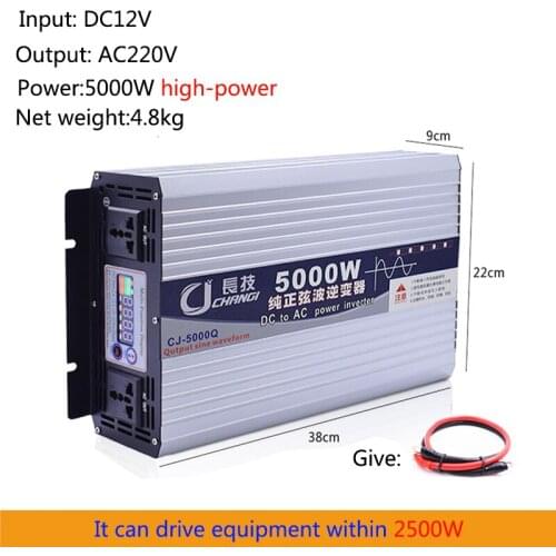 Pure sine wave inverter DC12v24v48v60v72v to AC220V 5000W Voltage Transformer HighPower Converter automotive household appliance