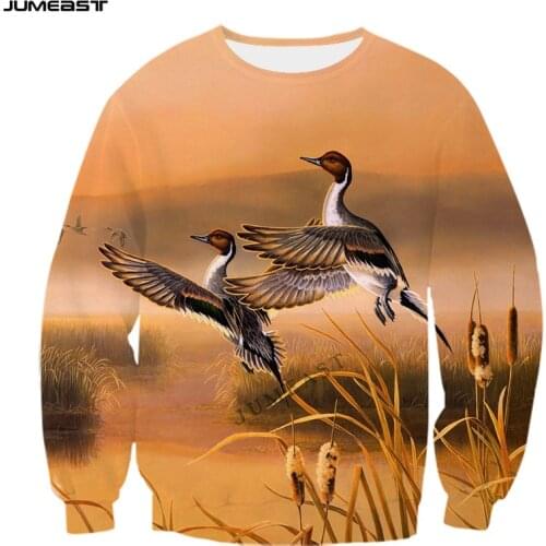 Jumeast Brand Men Women 3D Printed Sweatshirt Duck Hunting Camouflage Long Sleeve Fashion T Shirt Sport Pullover Tops Tees