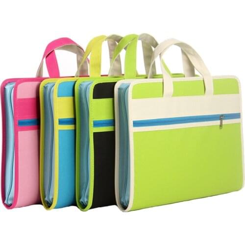 Creative Organ Bag Multi-layer Folder Oxford Cloth A4 Portable Zipper Information Briefcase Paper Bag