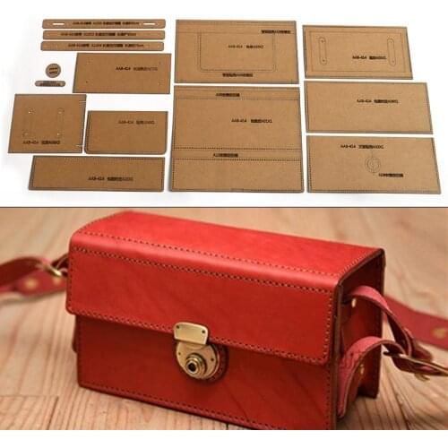 Square Clutch Bag Kraft Paper Template Crossbody Bag Acrylic Pattern DIY Leather Shoulder Bag Stencils Sewing Template Tool