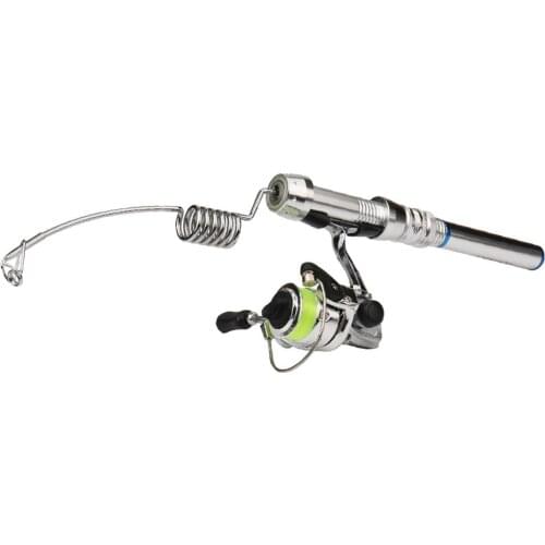 Winter Mini Spinning Fishing Rod and Reel Combo for Boat Raft Travel Ice Fishing