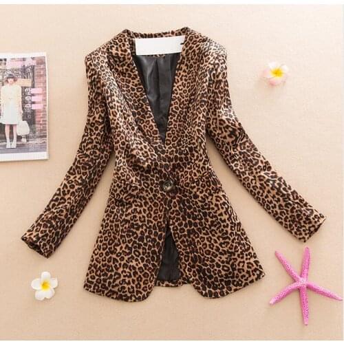 Fashion Leopard suit female 2021 new blazer women suits outerwear slim ladies coats