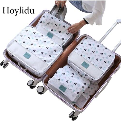 Cartoon 6Pcs/Set Travel Packing Organizers Bag Portable Travel Accessories Luggage Storage Bags Kit for Clothing Suit Underwear