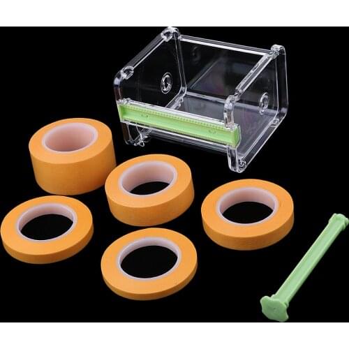 Set 1PC Desktop Adhesive Tape Dispenser Box +5Roll Hobby Model Masking Tapes