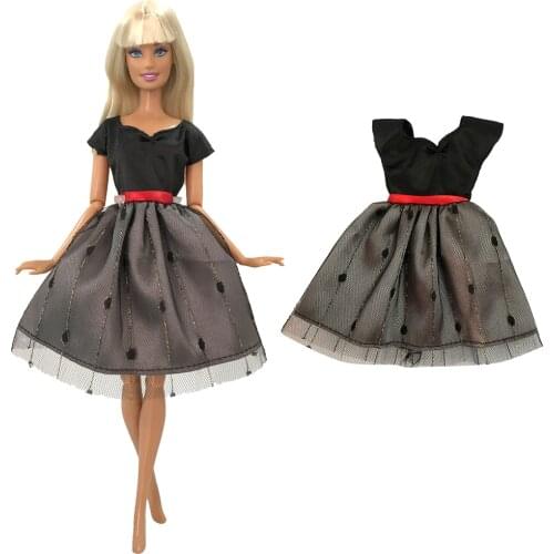 NK 2021 Newest 1 Pcs Noble Black Lace Doll Exquisite Daily Clothing Top Fashion Dress Suitable For Barbie Doll Best Child Gift3X
