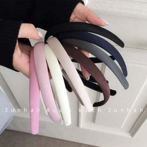 Korea INS Macaron Spring Summer 1CM Broad-Brim Bright Fabric Headband Outing Sweet Temperament Pressed Hairhoop Hair Accessories