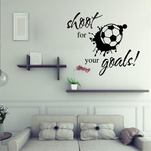 Shoot for Your Goals Football Wall Stickers Window Sticker Babyroom Bedroom Living Room Decor Home Decoration Accessories