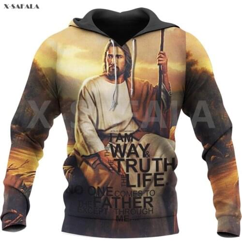 Jesus Man Of God Christian Truth Life 3D Over Printed Hoodie Man Women Unisex Outwear Zipper Pullover Sweatshirt Casual