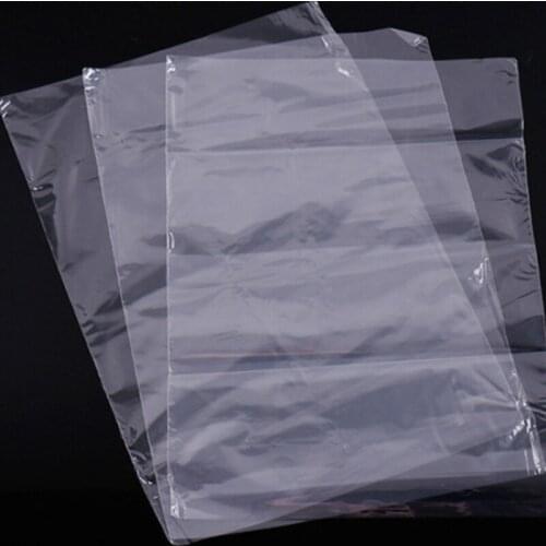 100pcs PVC Heat Shrink Film Bag Blower Heat Seal Flat Mouth Blue Transparent Plastic Bag Heat Shrink Wrap Storage Bag