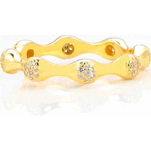 Original Golden Shine Pave Love Eight Pod Rings For Women 925 Sterling Silver Ring Wedding Party Gift Fine Pandora Jewelry