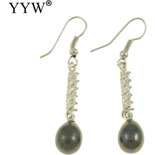 1 Pair Freshwater Pearl Drop Earring Trend Simulation Pearl Long Earrings Female Round Pearl Wedding Pendant Earrings