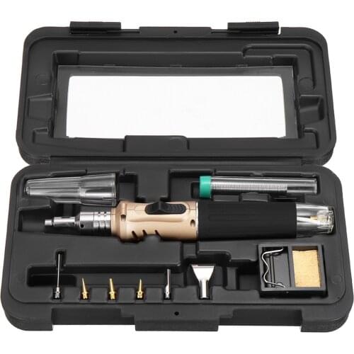 10in1/kit Electrical Gas Soldering Iron HS-1115K Butane Soldering Iron Tool Cordless For Electrical Appliances Welding Repair